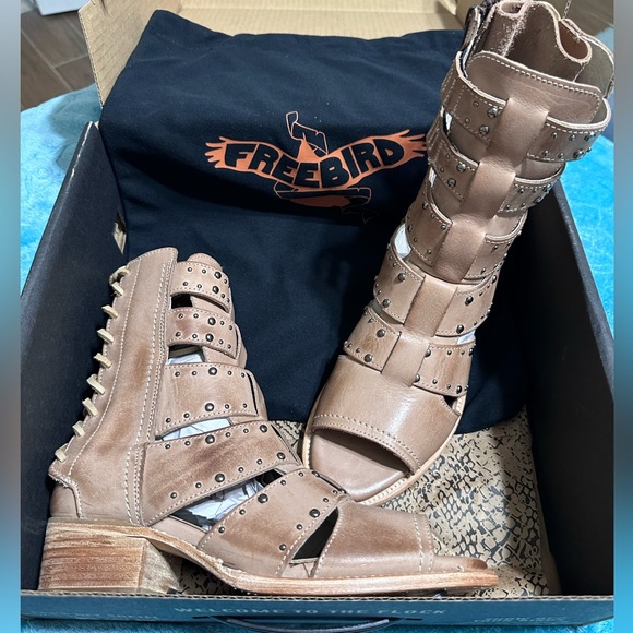 Freebird GHOST leather tan sandal size 9 NEW IN BOX - Picture 4 of 15